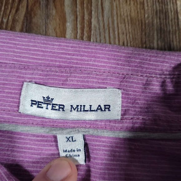 Peter Millar Crown Soft Blend Striped Polo Shirt Golf, XL - Picture 4 of 6